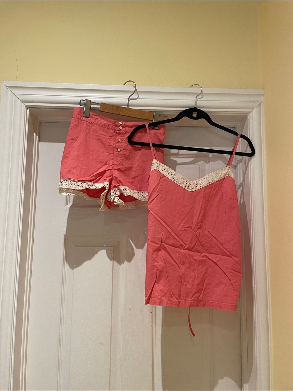Vintage Cotton Loungewear Calvin Klein Coral Set Coquette Feminine UrbanLingerie